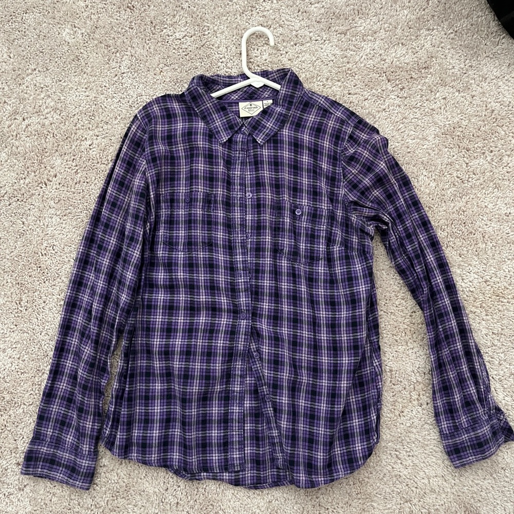 St. John's Bay Purple Casual Button Down Shirt